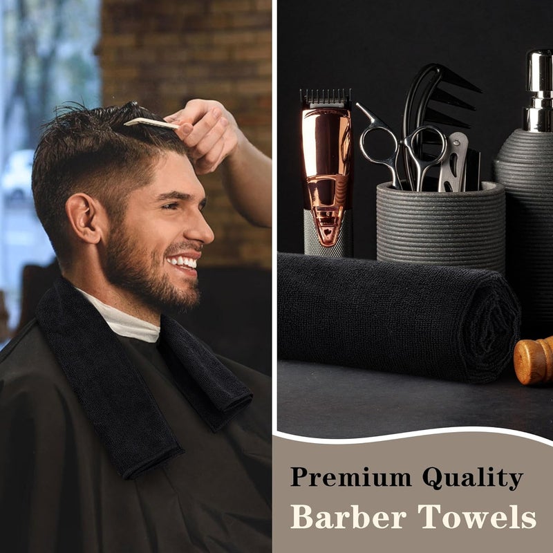 FIXSMITH Salon Towels 24 Pack, Black Hand Towels for Bathroom, Quick Dry Gym Towels, Spa Face Towel, Absorbent Microfiber Towels for Salon, Barber, Gym, Bath, Pedicure and Home Hair Care,16 x 27 in - Image 3